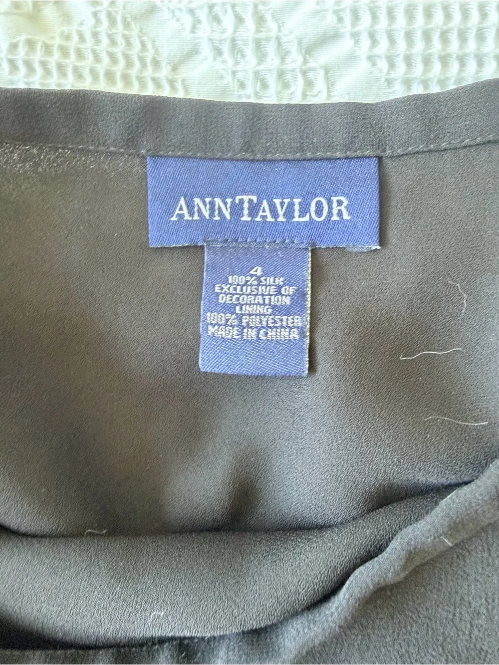 Vintage Ann Taylor Black A-Line Embroidered Hem Skirt - Picture 4 of 4